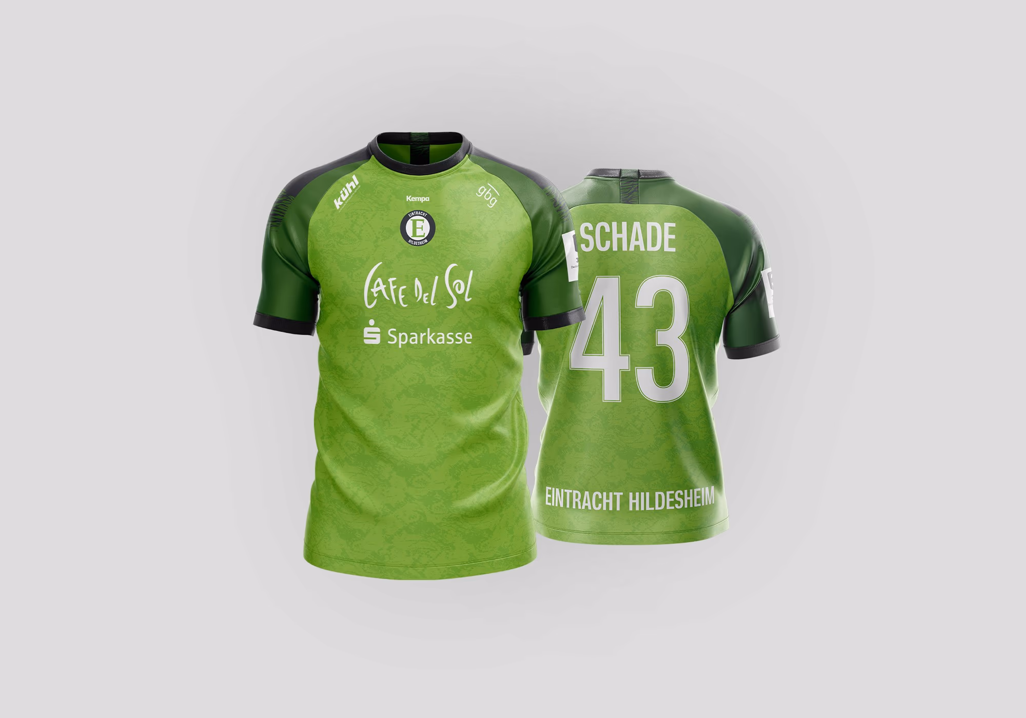 Green Eintracht Hildesheim home jersey, front and back